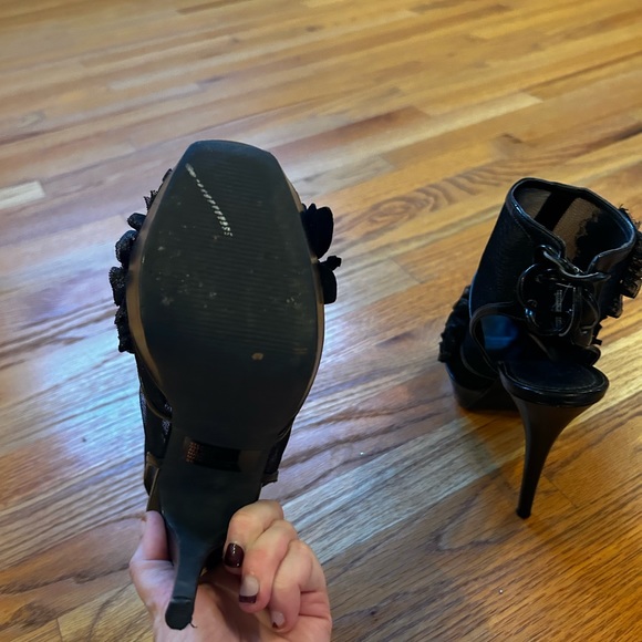 Embellished Flower Black Mesh Bootie Colin Stuart size 9 - Picture 8 of 9